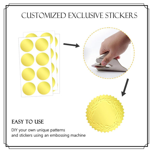 Embosser Plain Sticker Sheets- Set of 102 Stickers