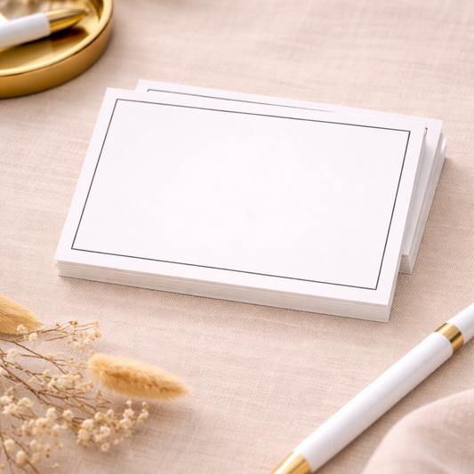 Customized - Minimalist Black - Notecards – Set of Personalized Flat Textured Notecards