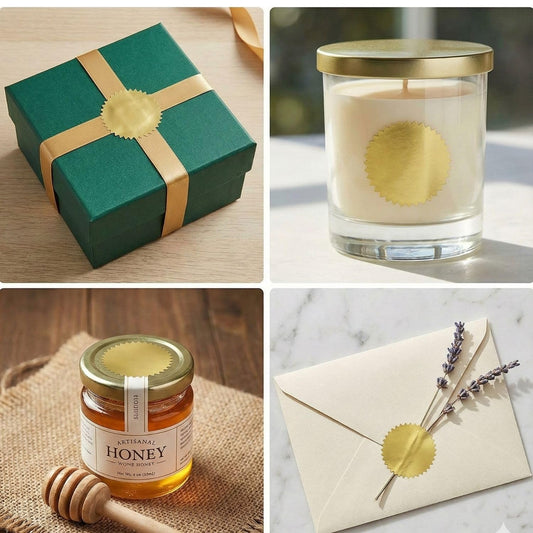 Matte Gold Embossing Plain Stickers