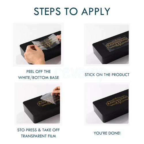 Customized | Luxury Metal Stickers | Black Gloss | Rodium Black